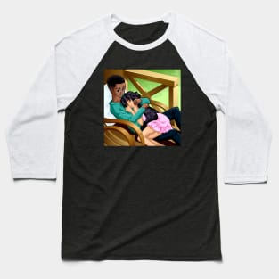 AFRO-ANIME illustration Interracial cupid Baseball T-Shirt